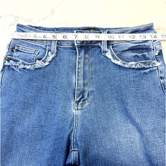 Judy Blue Slim Fit High Rise Frayed Jeans Size 5/27 - Picture 4 of 7